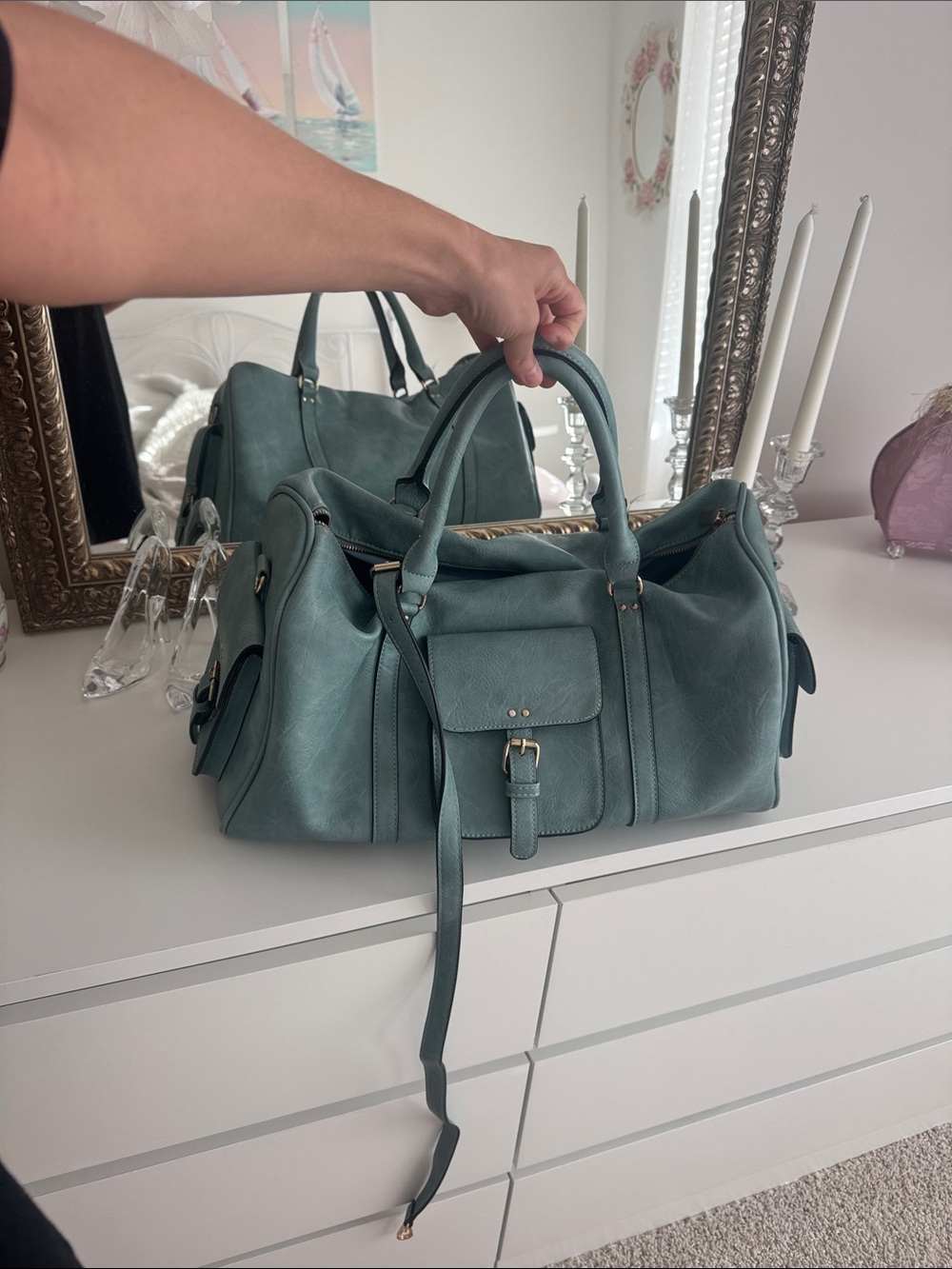Women's blue weekend duffle - Stylish Everyday Carry